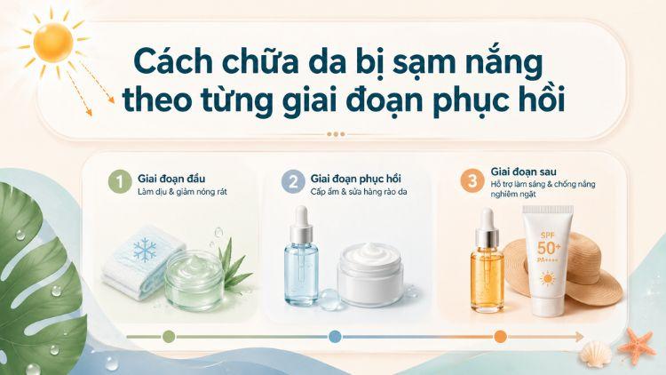 Chăm sóc da theo mức độ viêm và phục hồi