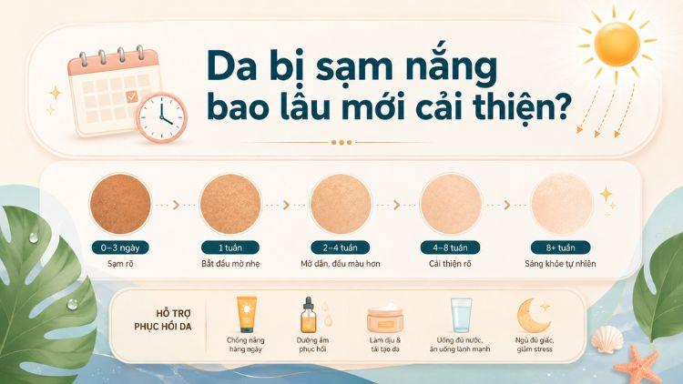 Thời gian cải thiện phụ thuộc mức độ phơi nắng