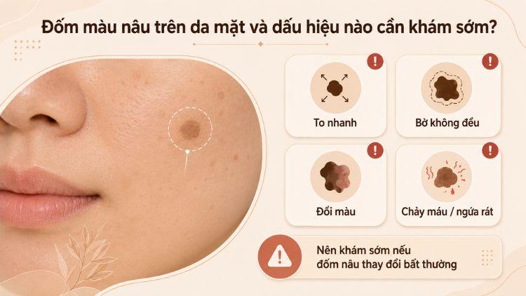 Dấu hiệu đốm nâu cần bác sĩ kiểm tra