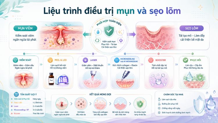 Liệu trình điều trị mụn và sẹo lõm: Cách phối hợp | Citrine