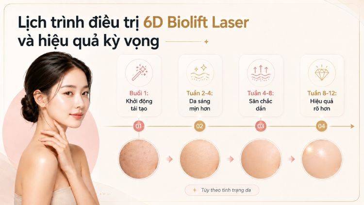 Lộ trình điều trị 6D Biolift Laser theo từng giai đoạn