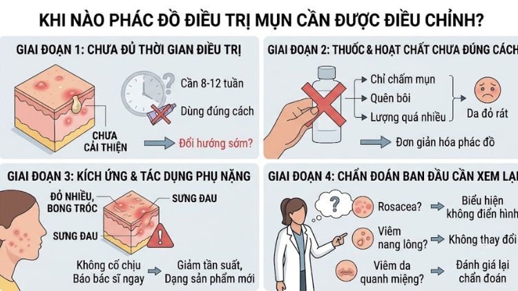 Phác đồ cần điều chỉnh khi da không đáp ứng