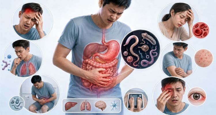 Triệu chứng ký sinh trùng tại các cơ quan