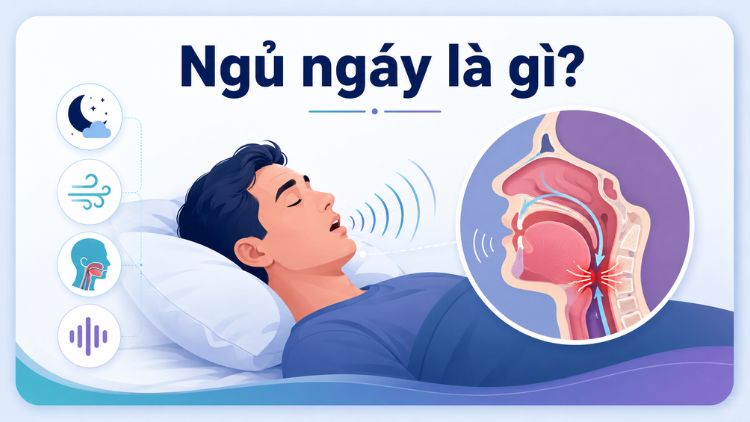 Luồng khí bị cản trở làm mô mềm rung lên tạo ra tiếng ngáy