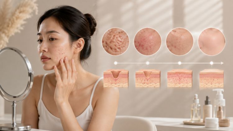 Sẹo, thâm và bề mặt da có tốc độ cải thiện khác nhau