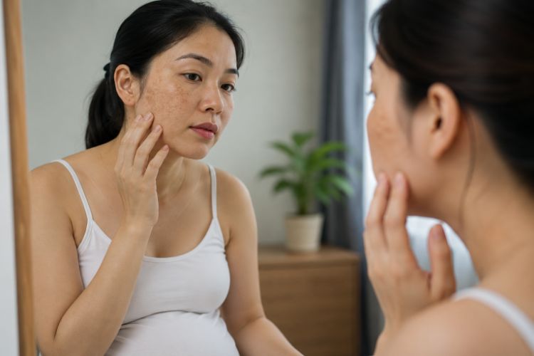 Nội tiết và ánh nắng khiến nám dễ xuất hiện ở mẹ bầu