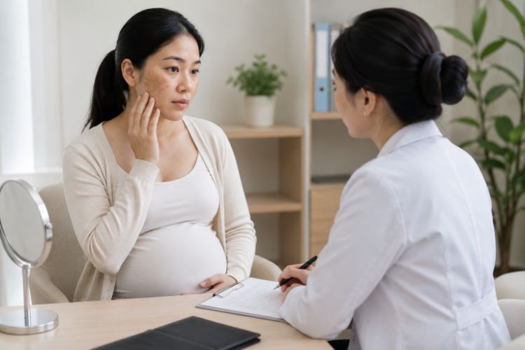 Mẹ bầu nên đi khám khi vùng sắc tố có dấu hiệu bất thường