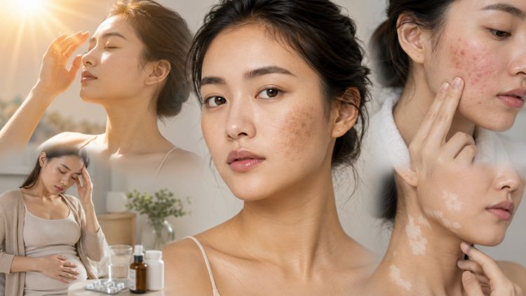 Sắc tố da có thể thay đổi do ánh nắng, viêm, nội tiết và nhiều yếu tố khác