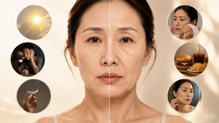 Da có thể vừa chảy xệ vừa xuất hiện nếp nhăn theo thời gian