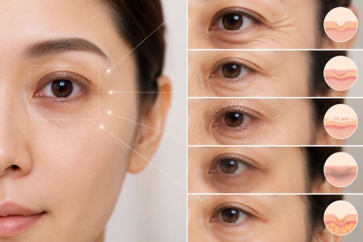 Những thay đổi thường gặp khi vùng mắt bắt đầu lão hóa