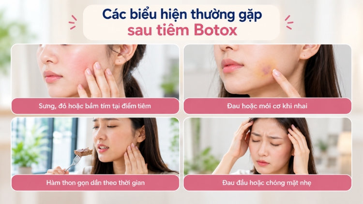 Các phản ứng thường gặp sau tiêm botox gọn hàm